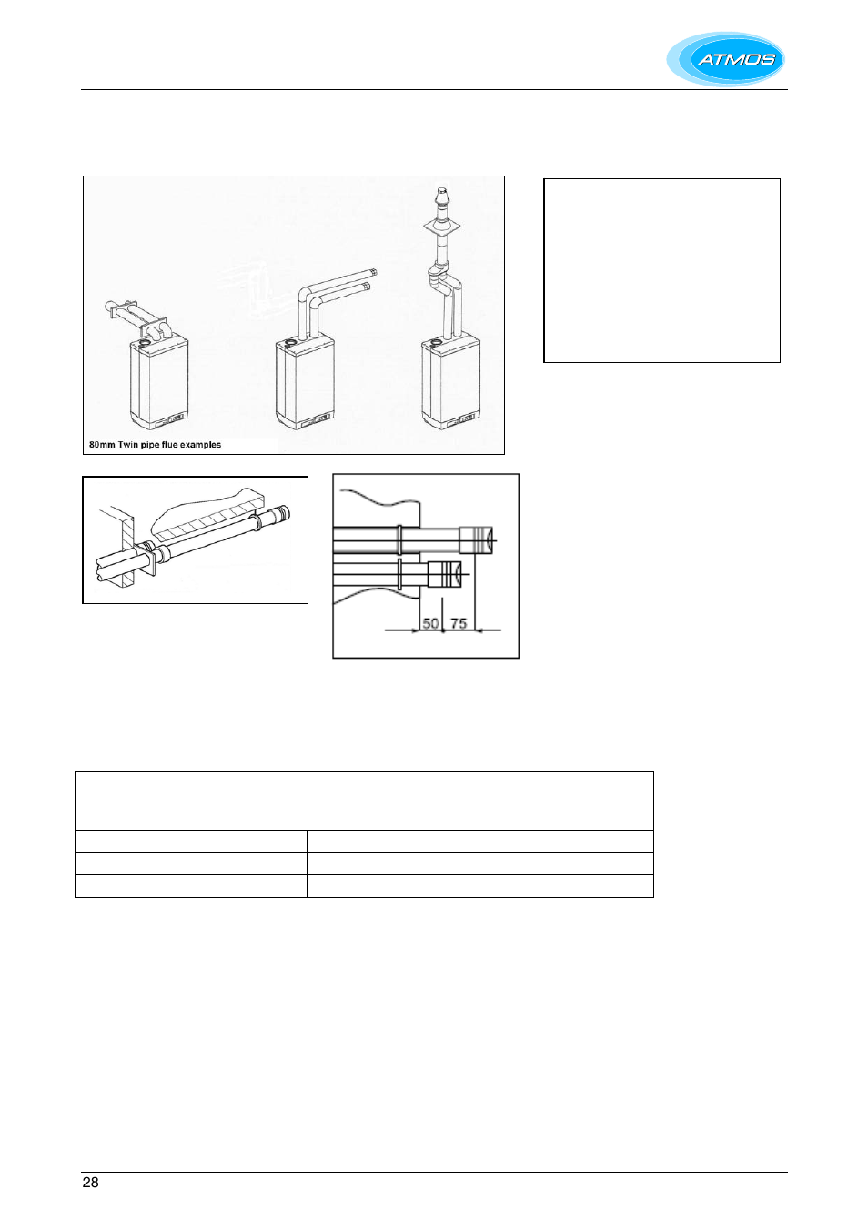 80mm twin pipe flue system | Atmos Energy HE26 User Manual | Page 28 / 56