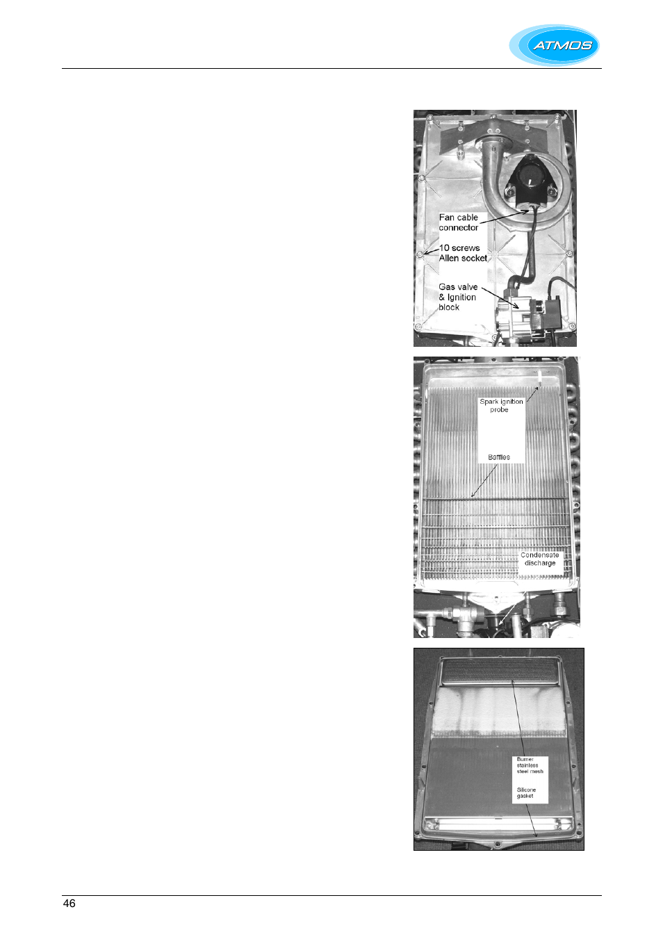 Servicing the boiler and component replacement, Servicing the boiler, Preparation | Servicing the boiler and component replacement 46 | Atmos Energy HE26 User Manual | Page 46 / 56