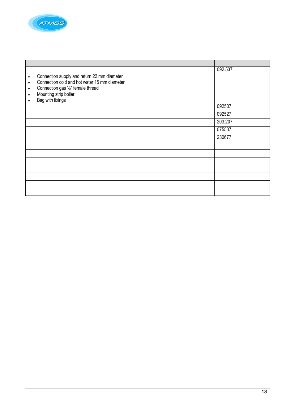 Accessories | Atmos Energy INTERCOMBI HE32 User Manual | Page 13 / 60