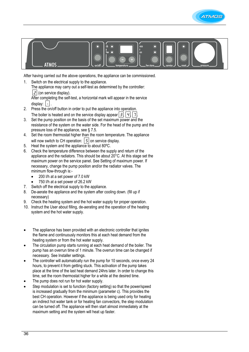 Commissioning of the appliance, Remarks | Atmos Energy INTERCOMBI HE32 User Manual | Page 36 / 60