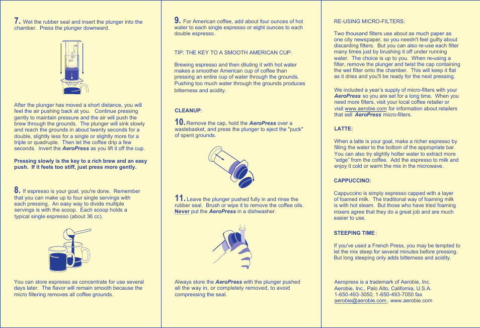 Aerobie AEROPRESS Coffee and Espresso Maker User Manual | Page 2 / 2