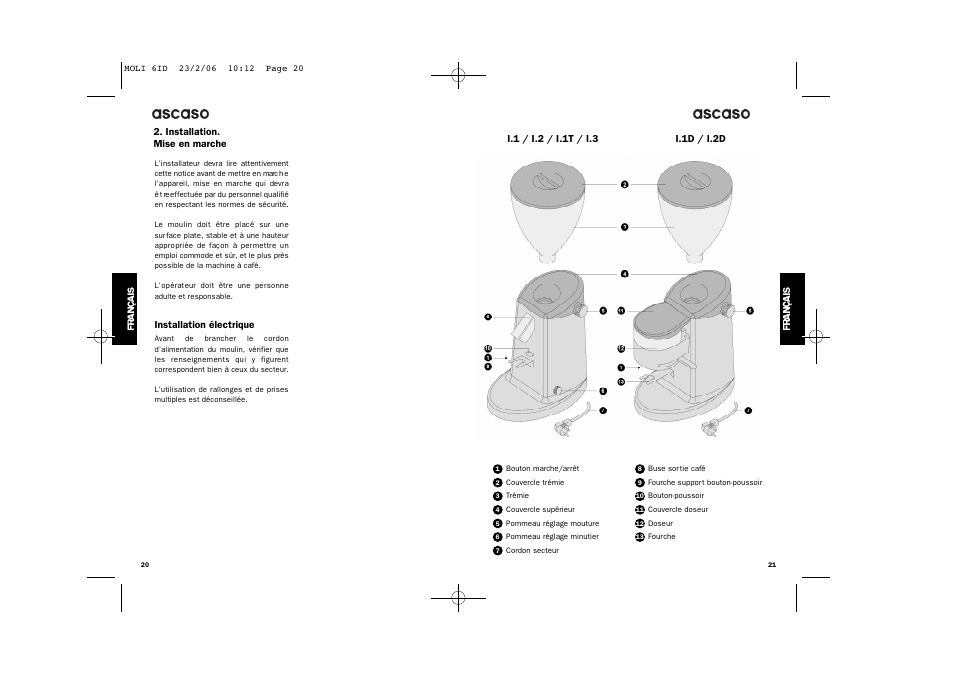 Ascaso Factory ESPRESSO COFFEE GRINDER User Manual | Page 12 / 28
