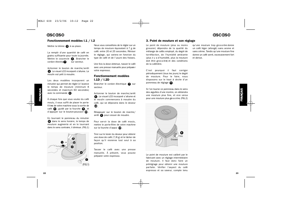 Ascaso Factory ESPRESSO COFFEE GRINDER User Manual | Page 13 / 28