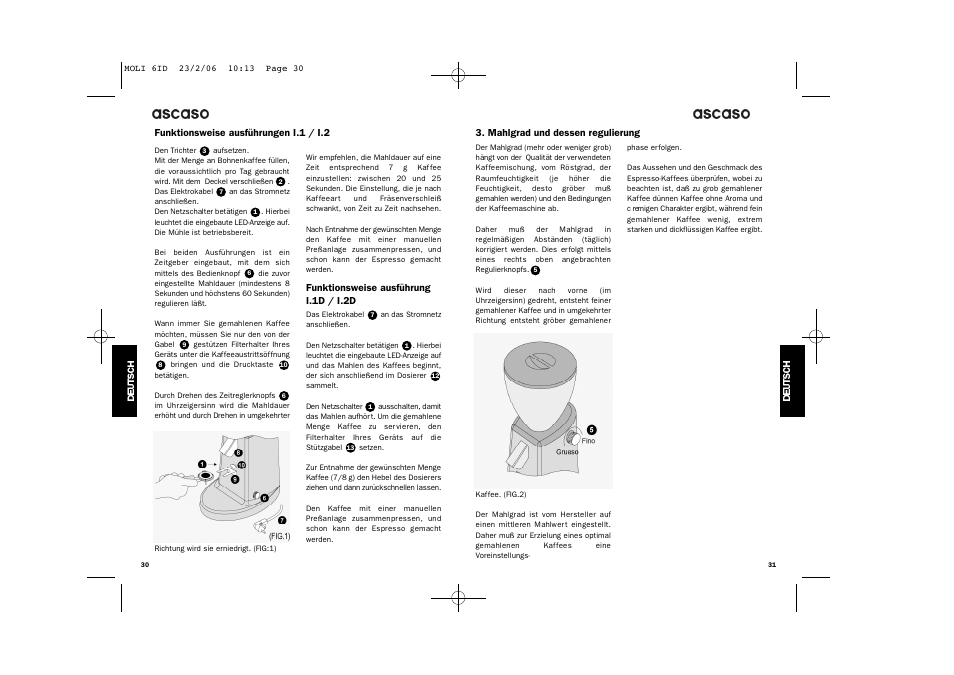 Ascaso Factory ESPRESSO COFFEE GRINDER User Manual | Page 17 / 28