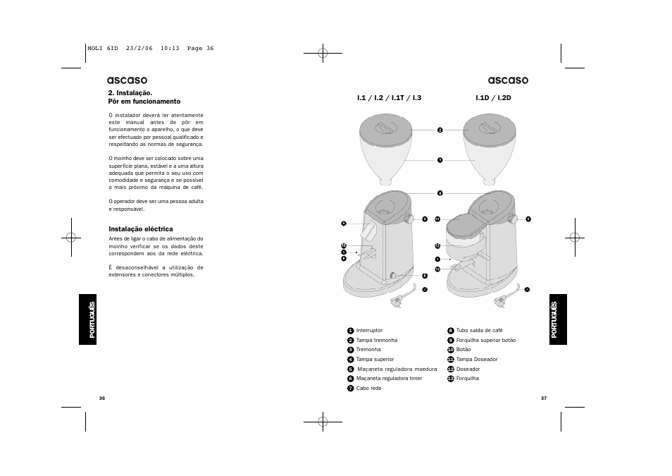 Ascaso Factory ESPRESSO COFFEE GRINDER User Manual | Page 20 / 28