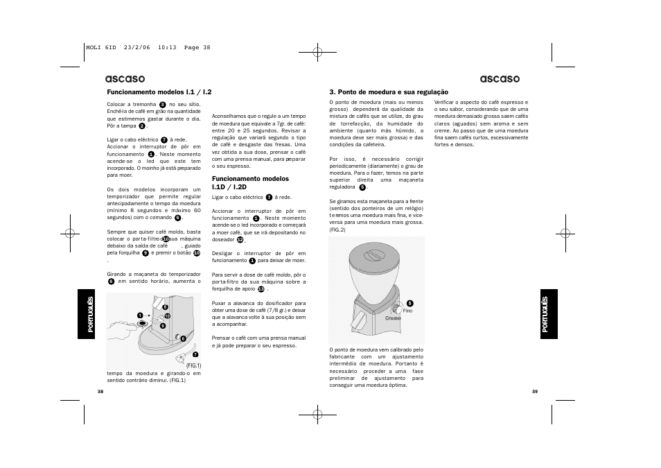 Ascaso Factory ESPRESSO COFFEE GRINDER User Manual | Page 21 / 28