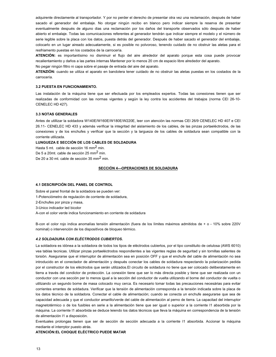 ArcOne Inverter Power Sources User Manual | Page 13 / 24