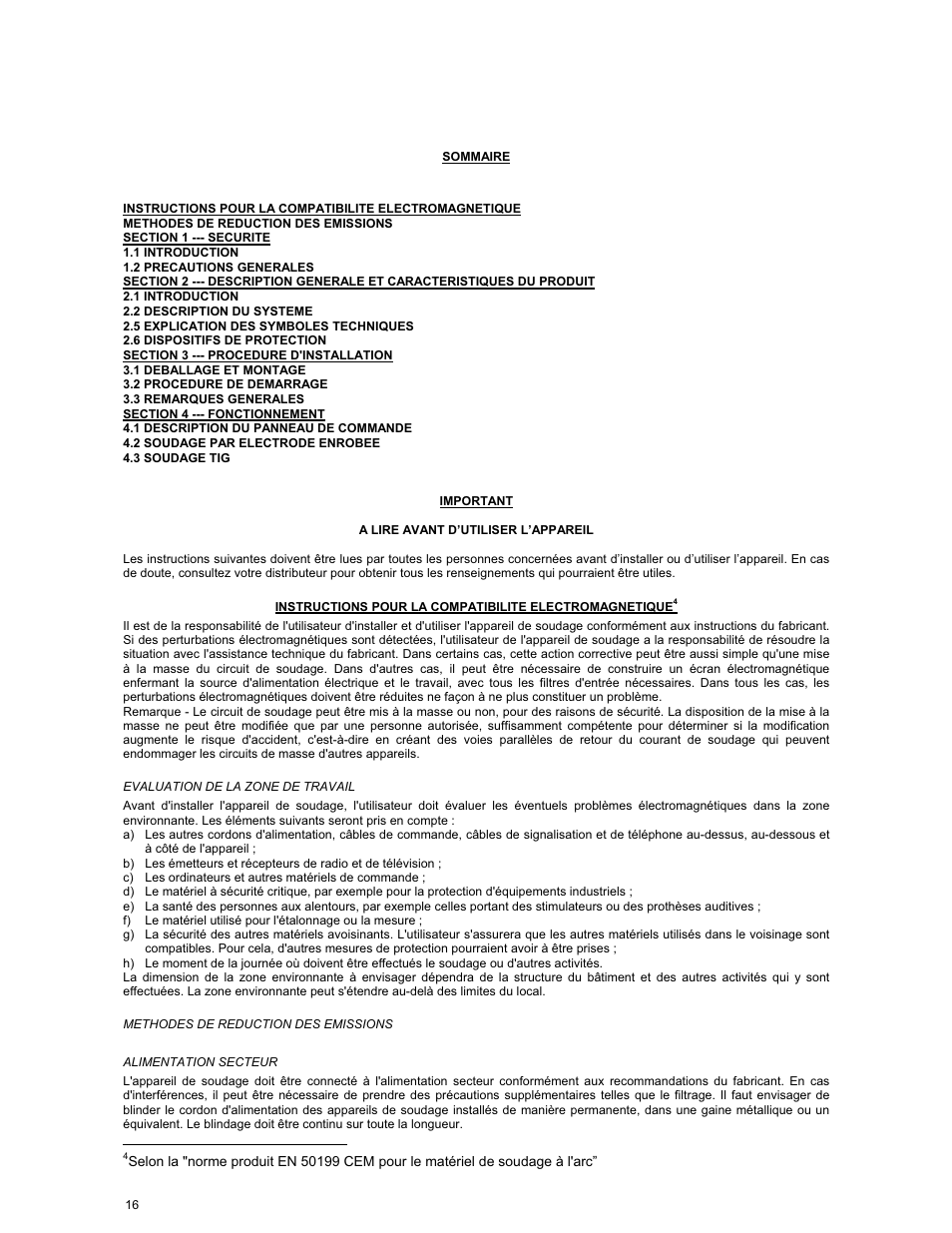 Francais | ArcOne Inverter Power Sources User Manual | Page 16 / 24