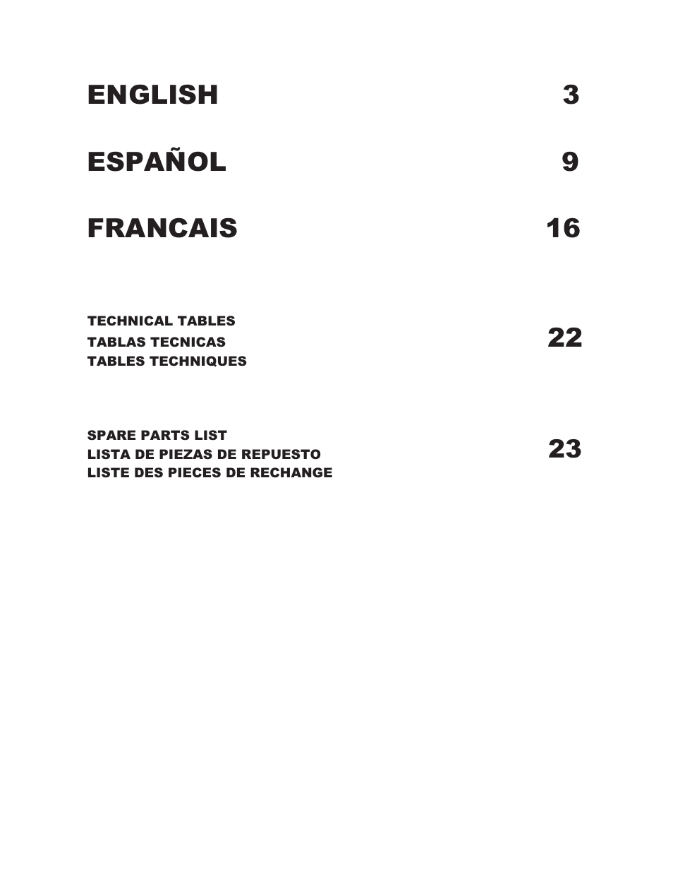 English 3 español 9 francais 16 | ArcOne Inverter Power Sources User Manual | Page 2 / 24