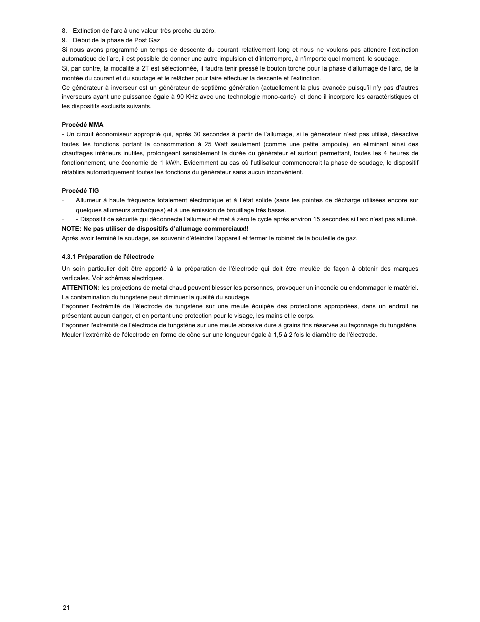 ArcOne Inverter Power Sources User Manual | Page 21 / 24
