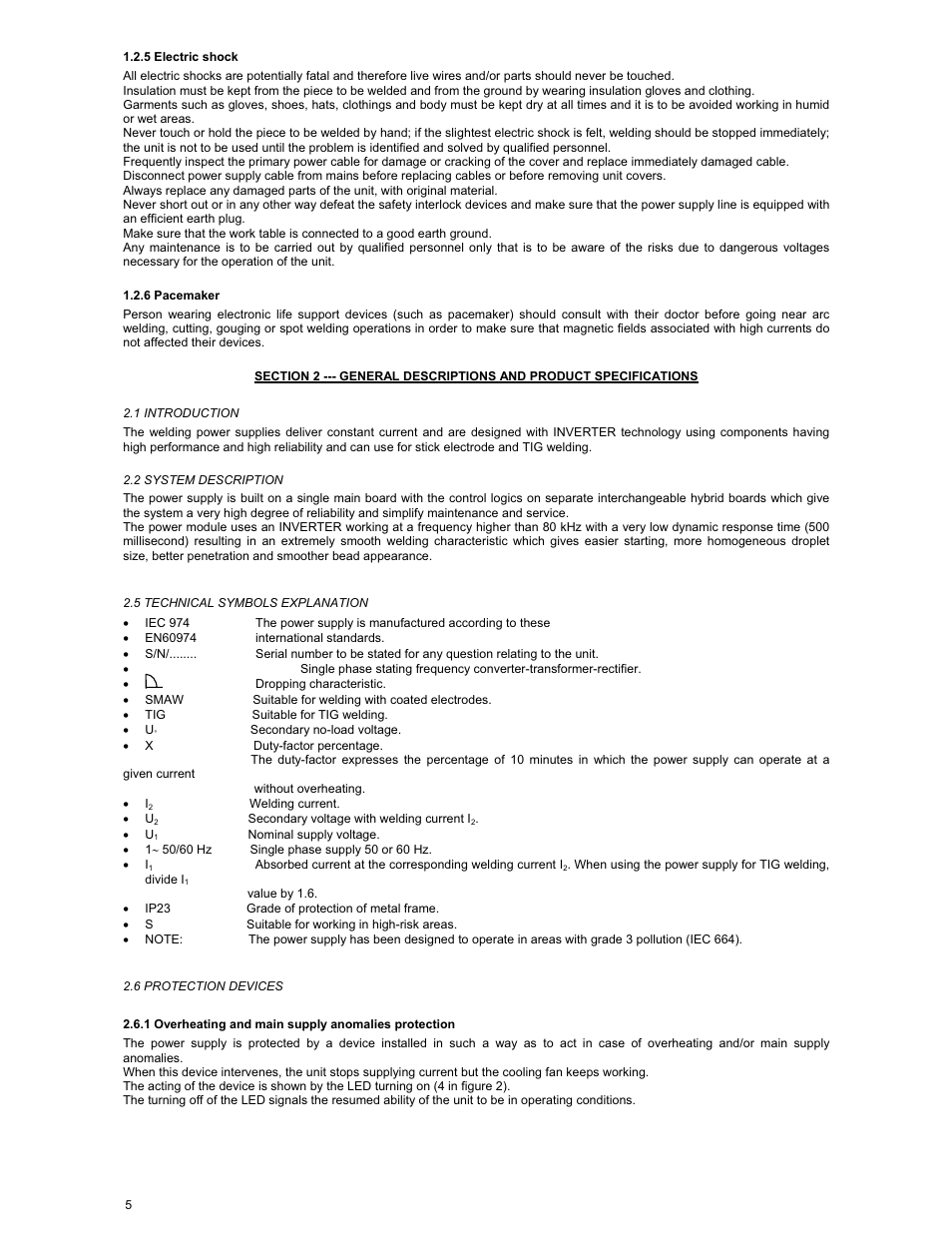 ArcOne Inverter Power Sources User Manual | Page 5 / 24