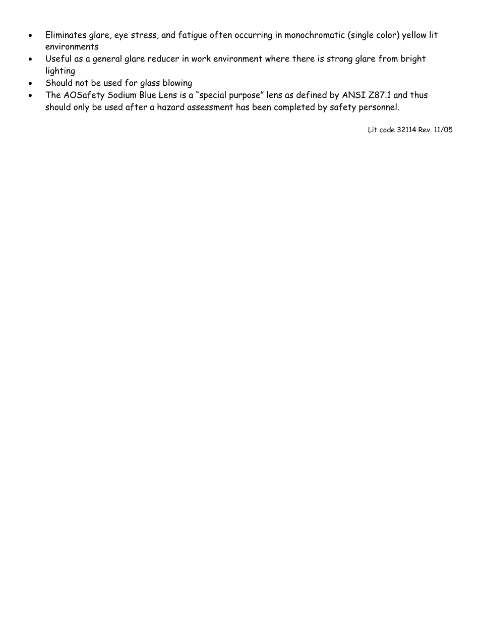 AOSafety Beyond The Standard Eyewear Lens User Manual | Page 3 / 3
