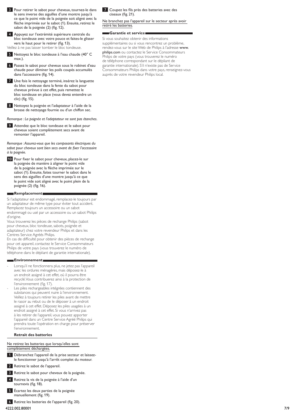 Philips HAIRCLIPPER Series 1000 Haarschneider User Manual | Page 7 / 9