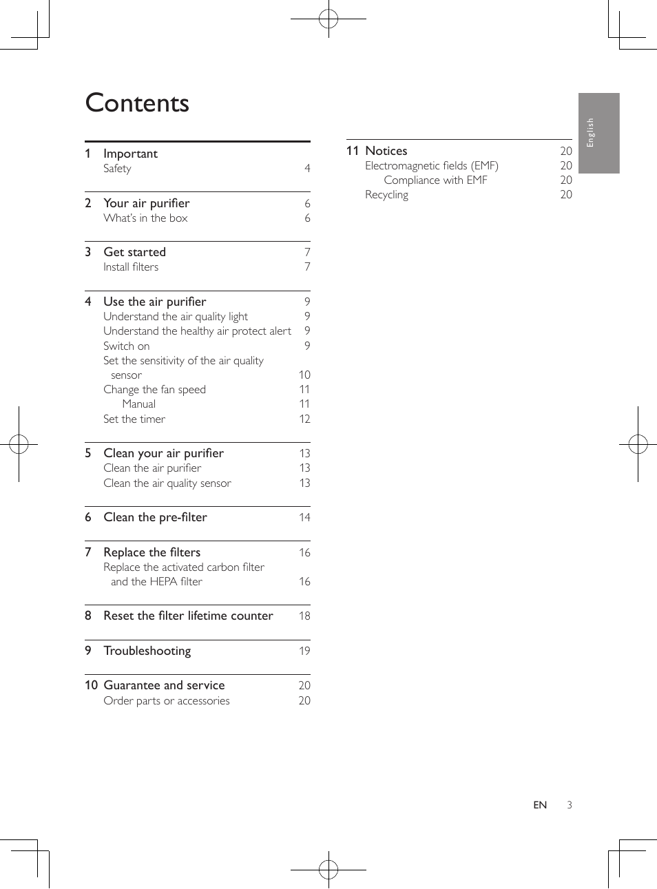 Philips Luftreiniger User Manual | Page 3 / 100