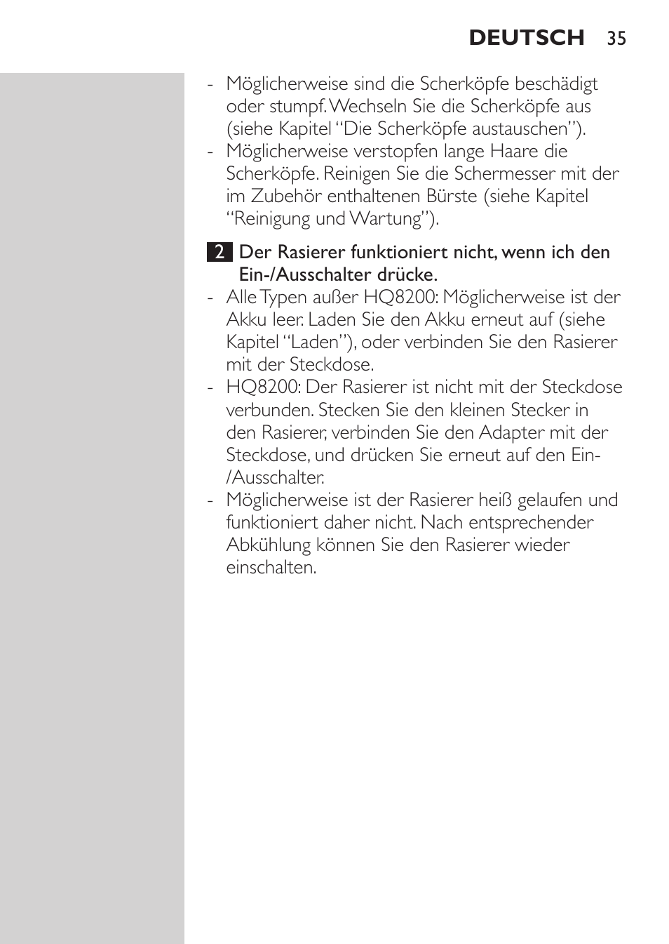 Philips SHAVER Series 3000 Elektrorasierer User Manual | Page 33 / 124