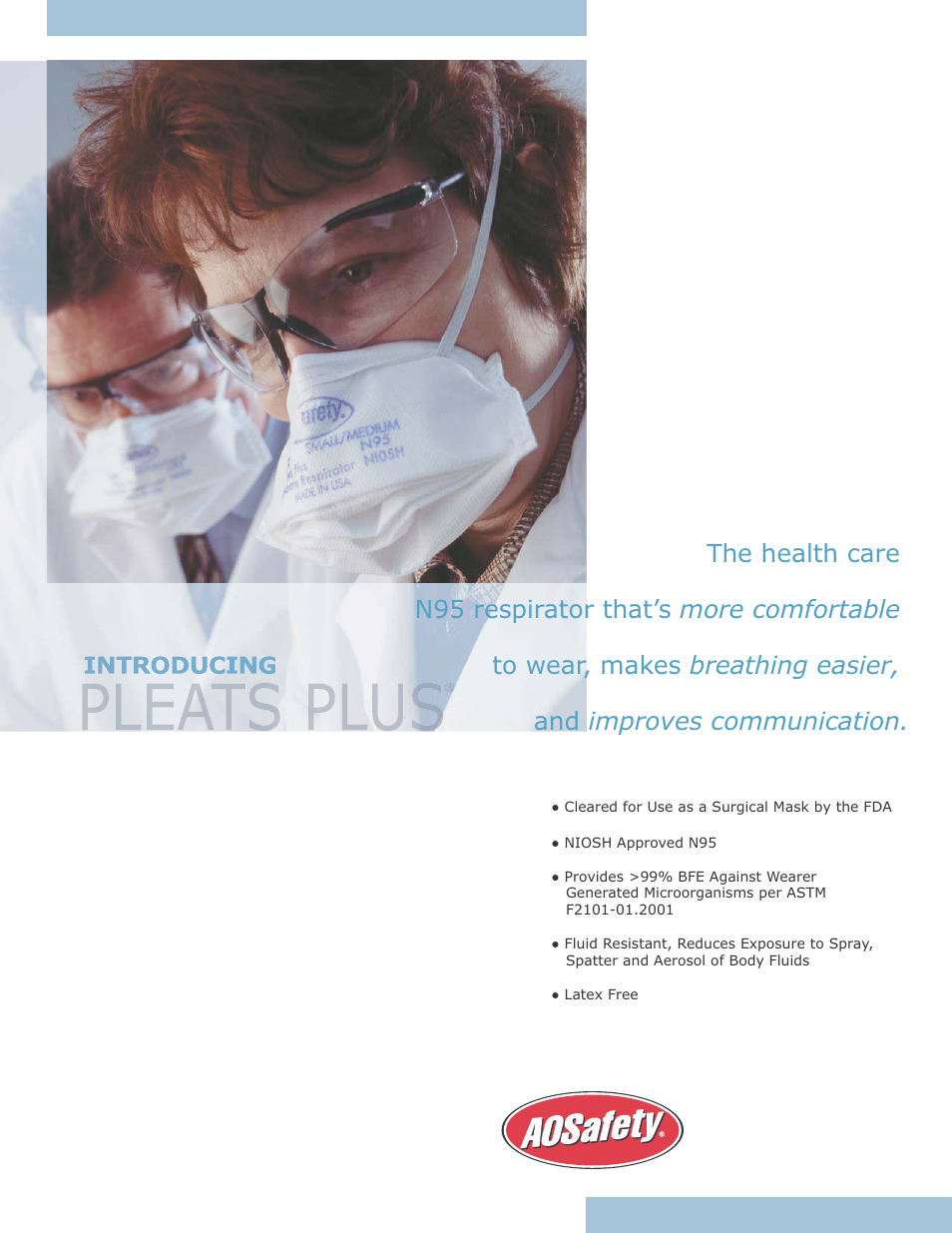 AOSafety Surgical Respirator N95 User Manual | 2 pages