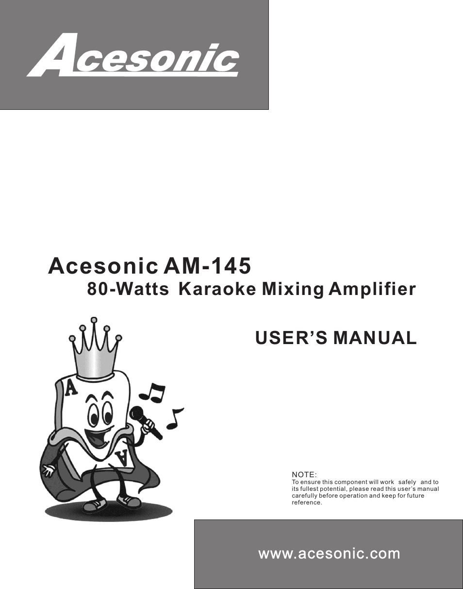 Acesonic AM-145 User Manual | 12 pages