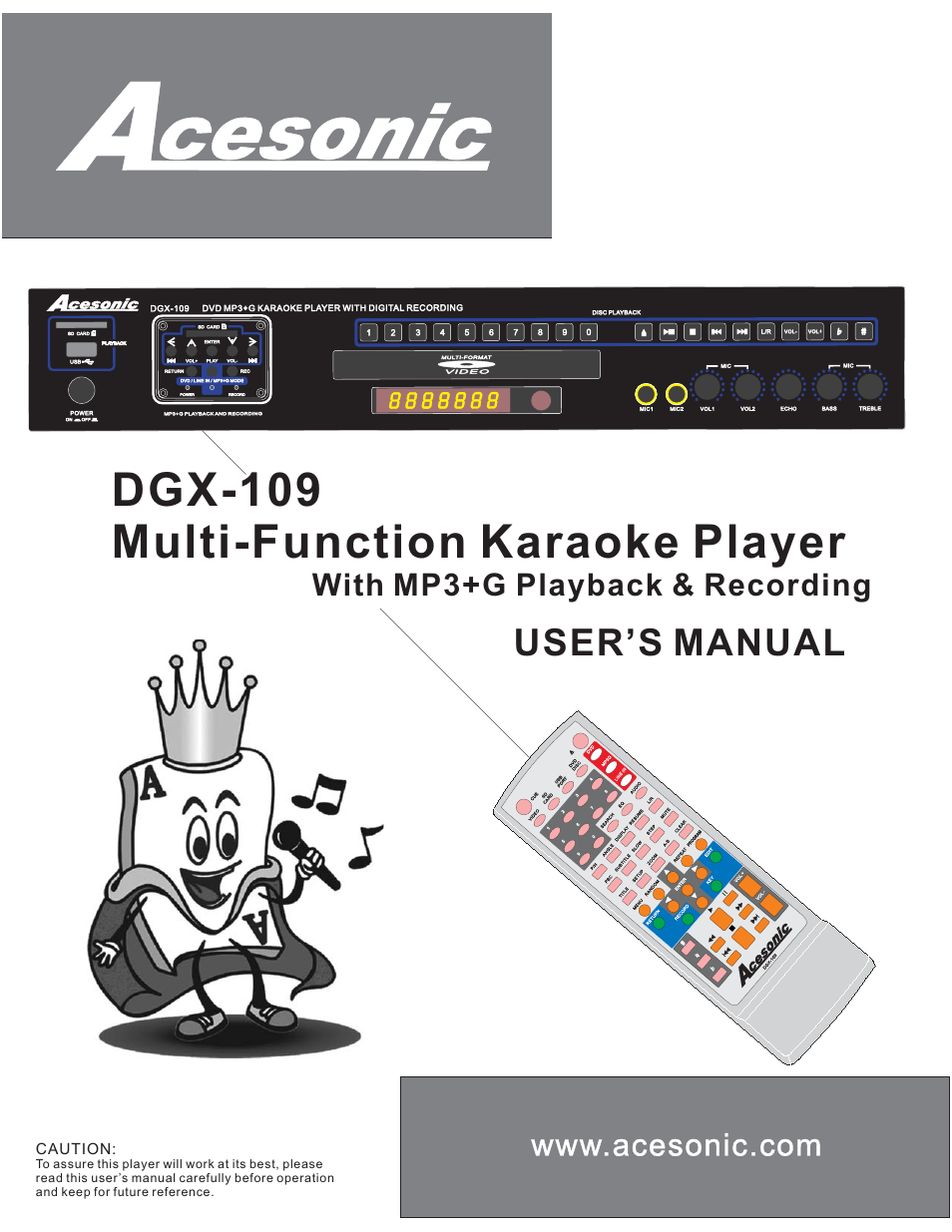 Acesonic DGX-109 User Manual | 26 pages