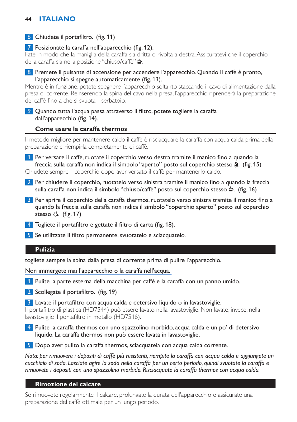 Philips Viva Kaffeemaschine User Manual | Page 44 / 84