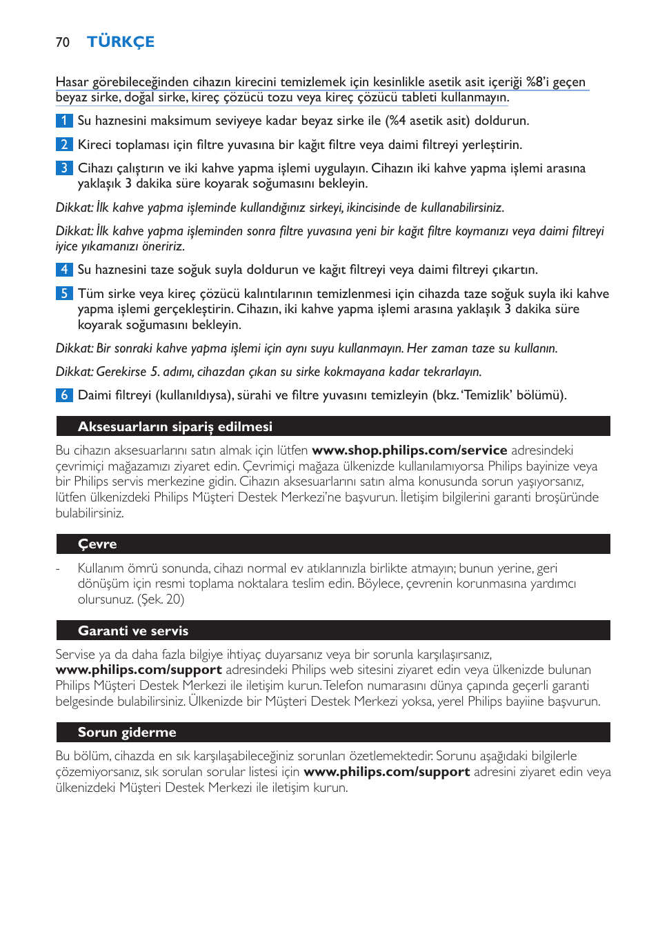 Philips Viva Kaffeemaschine User Manual | Page 70 / 84