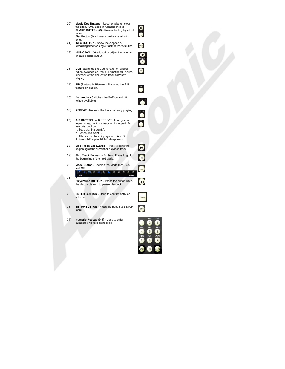 Acesonic BDK-2000 User Manual | Page 10 / 20