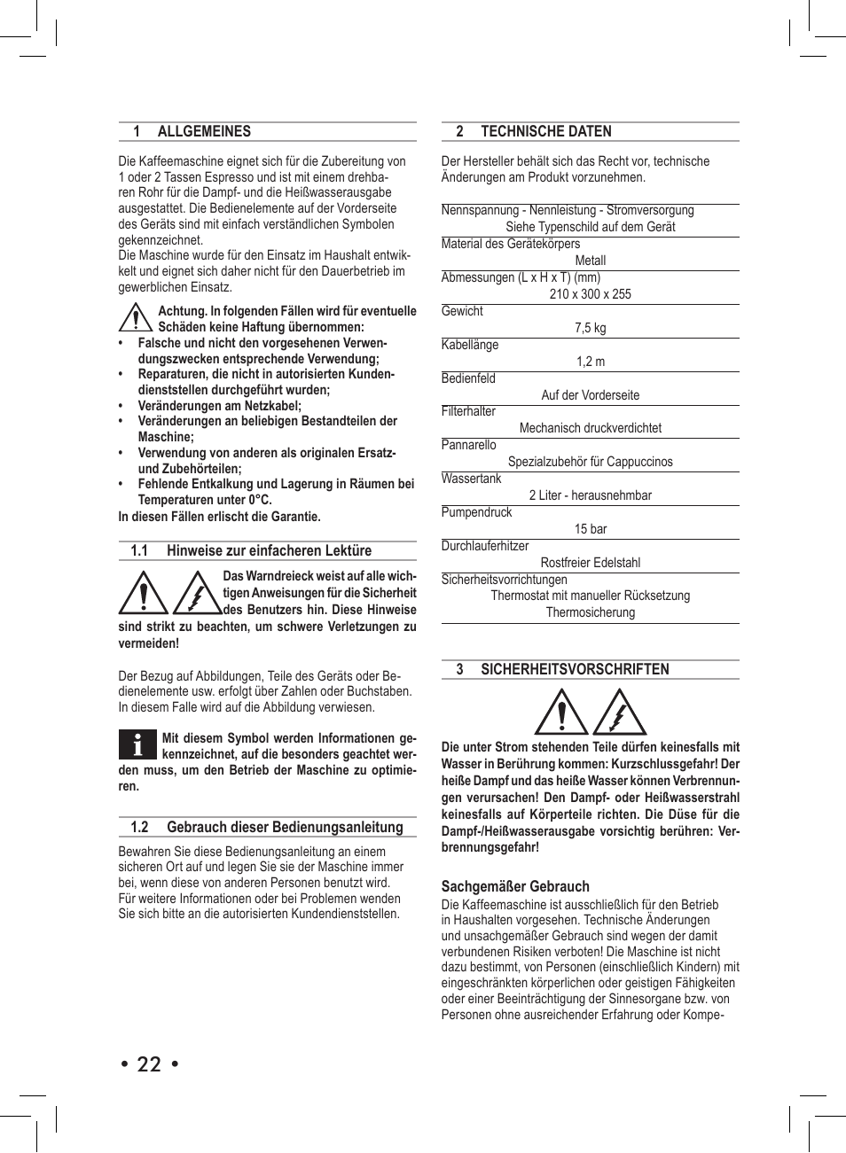 Philips Saeco Aroma Siebträger-Espressomaschine User Manual | Page 22 / 72