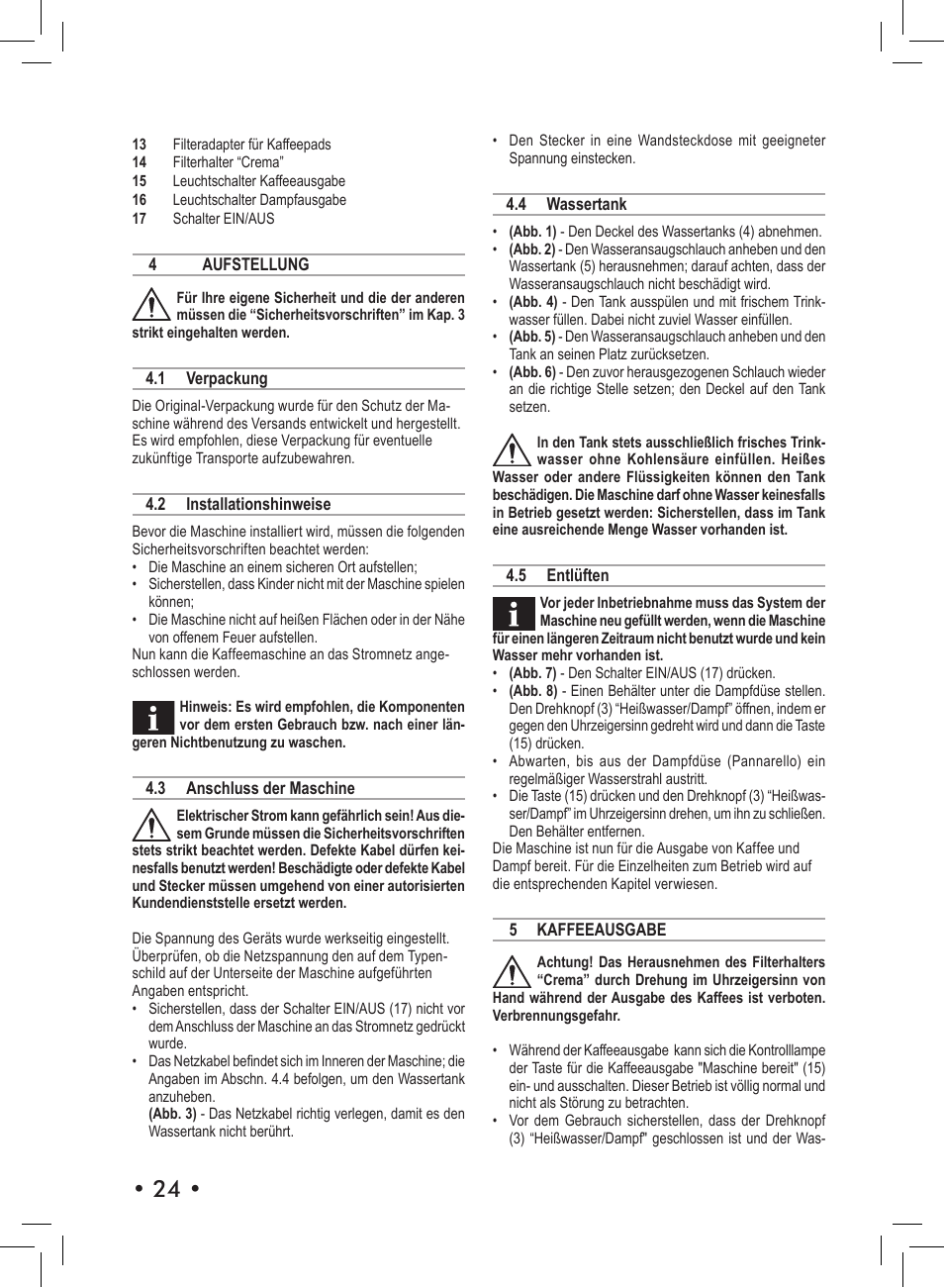 Philips Saeco Aroma Siebträger-Espressomaschine User Manual | Page 24 / 72