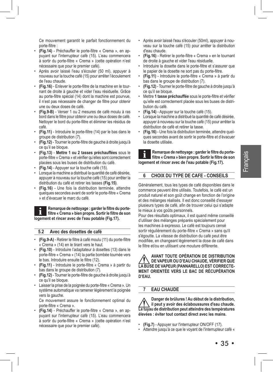 Français | Philips Saeco Aroma Siebträger-Espressomaschine User Manual | Page 35 / 72