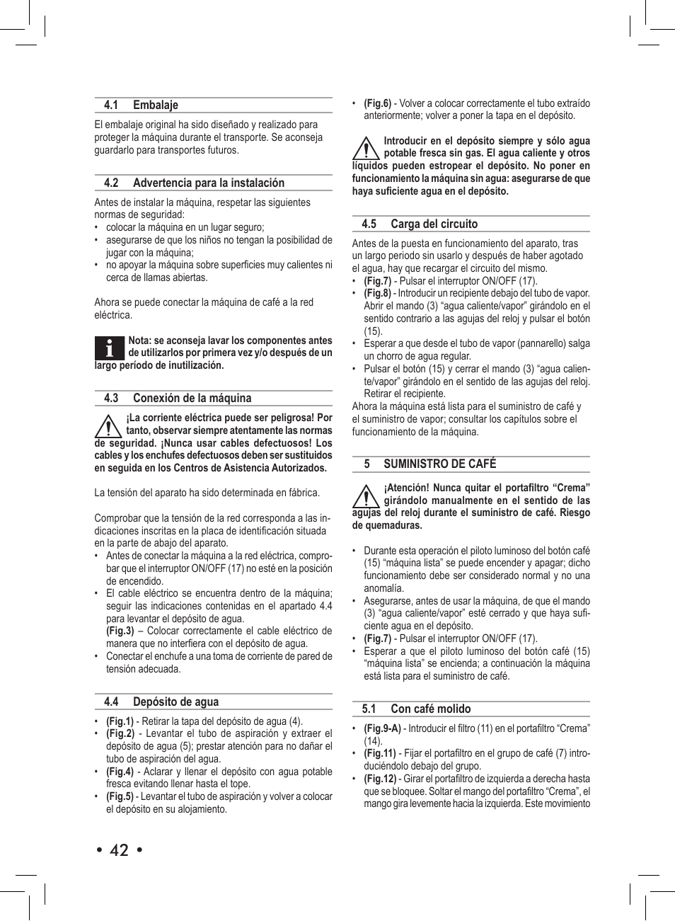 Philips Saeco Aroma Siebträger-Espressomaschine User Manual | Page 42 / 72