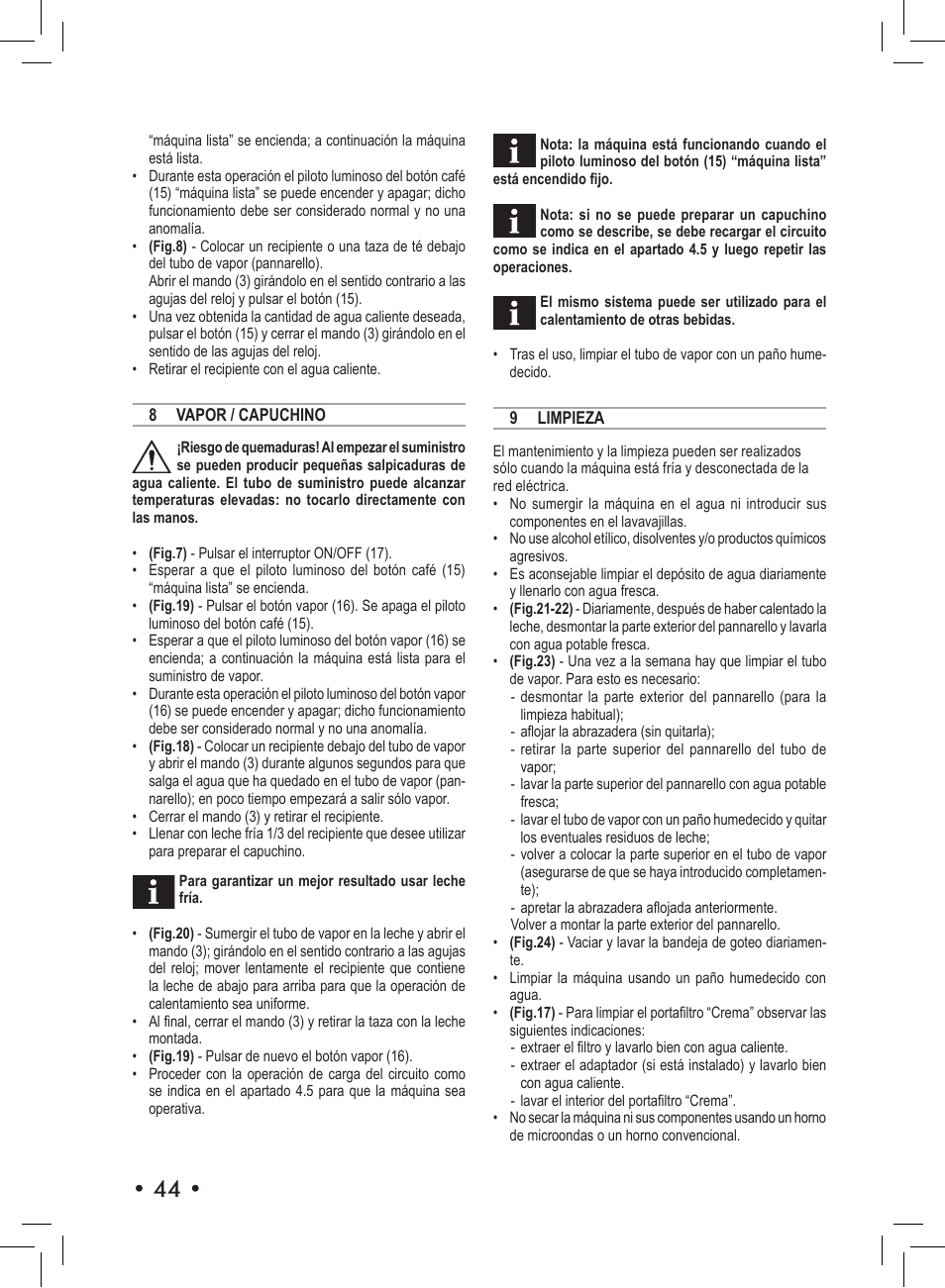 Philips Saeco Aroma Siebträger-Espressomaschine User Manual | Page 44 / 72