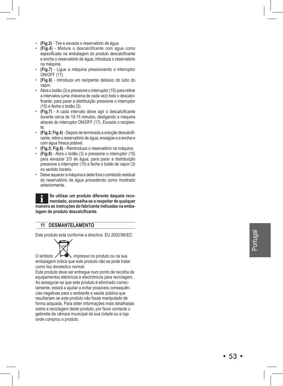 Portugal | Philips Saeco Aroma Siebträger-Espressomaschine User Manual | Page 53 / 72