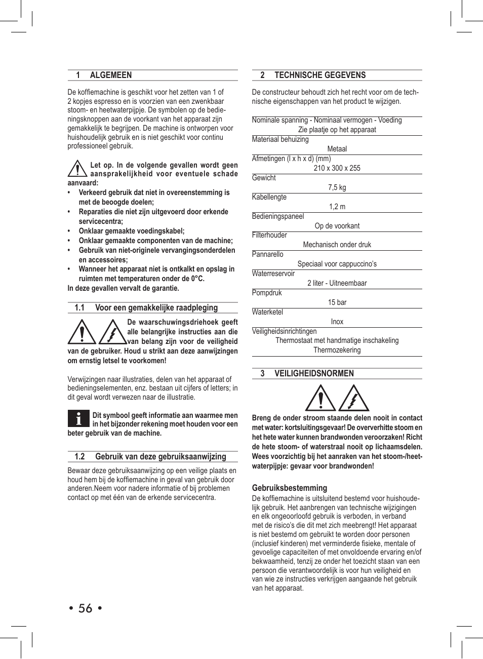 Philips Saeco Aroma Siebträger-Espressomaschine User Manual | Page 56 / 72