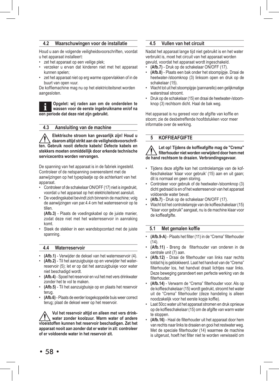 Philips Saeco Aroma Siebträger-Espressomaschine User Manual | Page 58 / 72