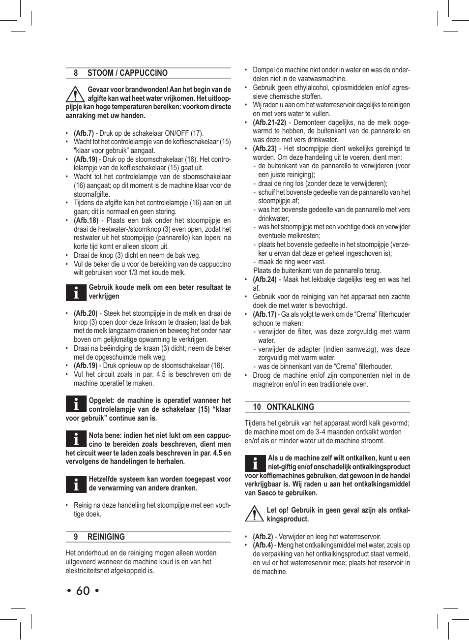 Philips Saeco Aroma Siebträger-Espressomaschine User Manual | Page 60 / 72