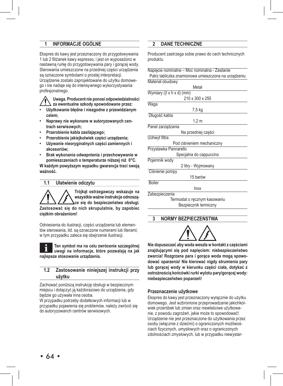 Philips Saeco Aroma Siebträger-Espressomaschine User Manual | Page 64 / 72