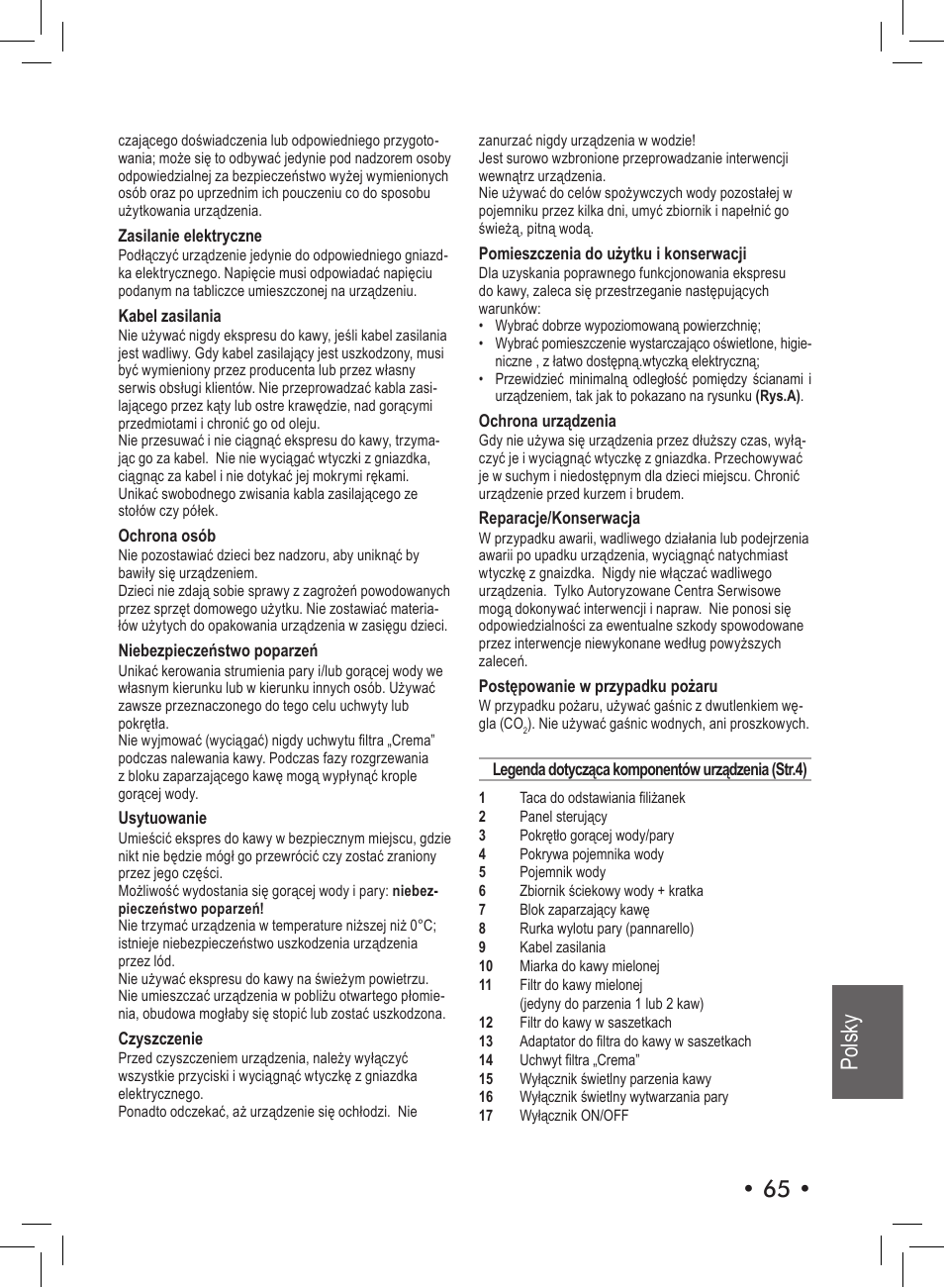 Polsky | Philips Saeco Aroma Siebträger-Espressomaschine User Manual | Page 65 / 72