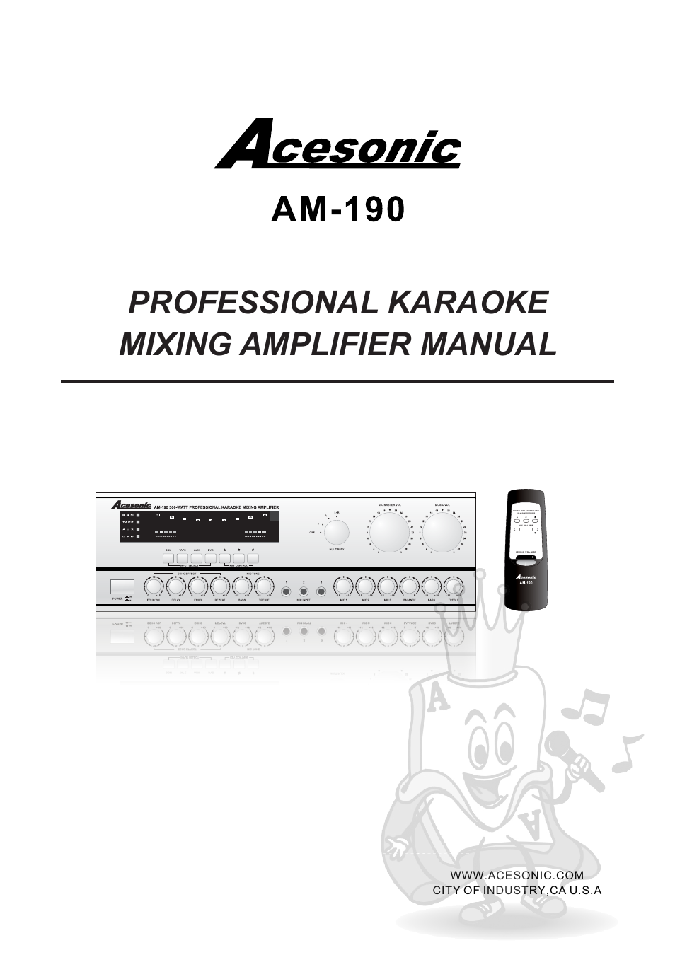 Acesonic AM-190 User Manual | 8 pages