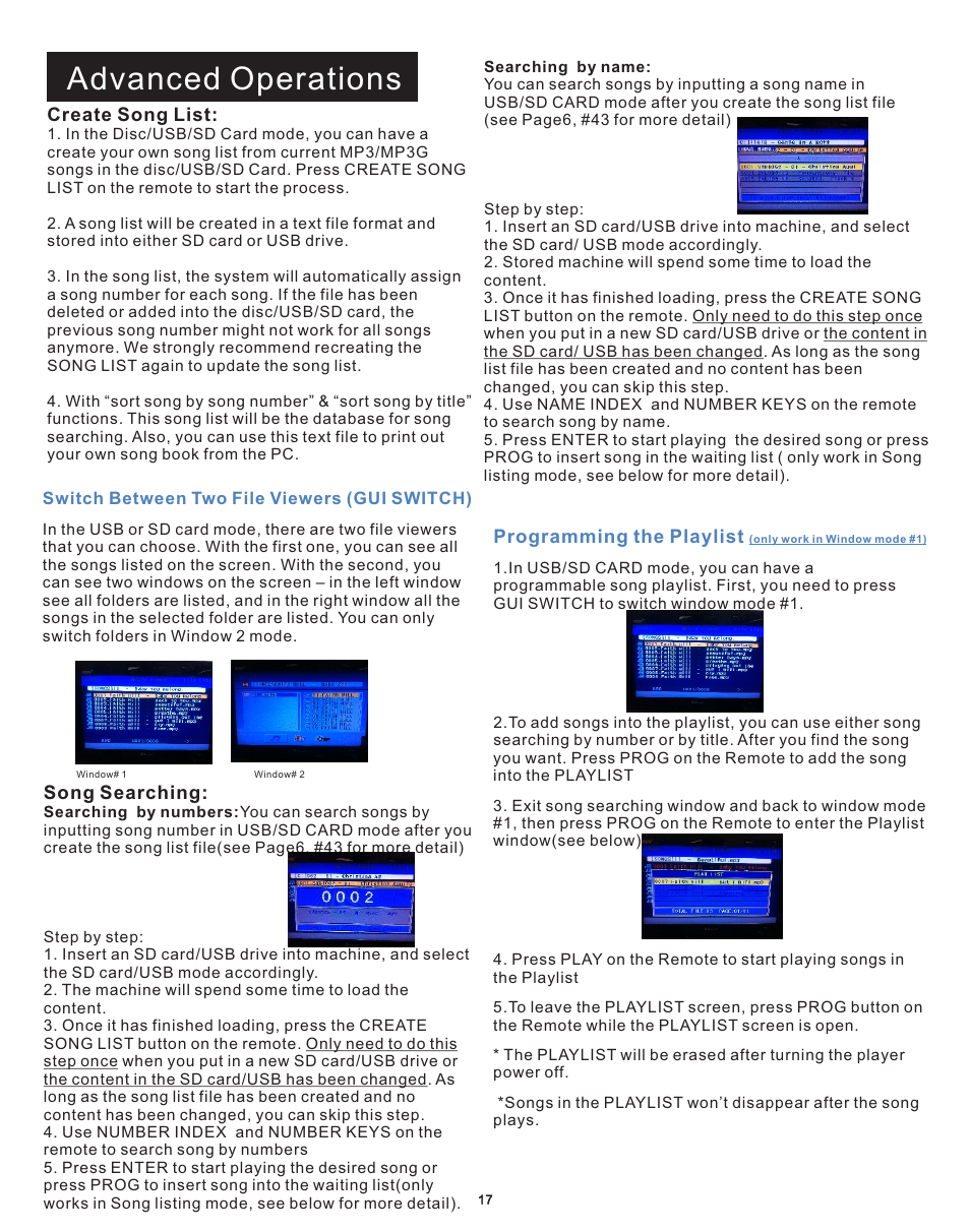 Aops2.10, Advanced operations | Acesonic DGX-212 User Manual | Page 18 / 23