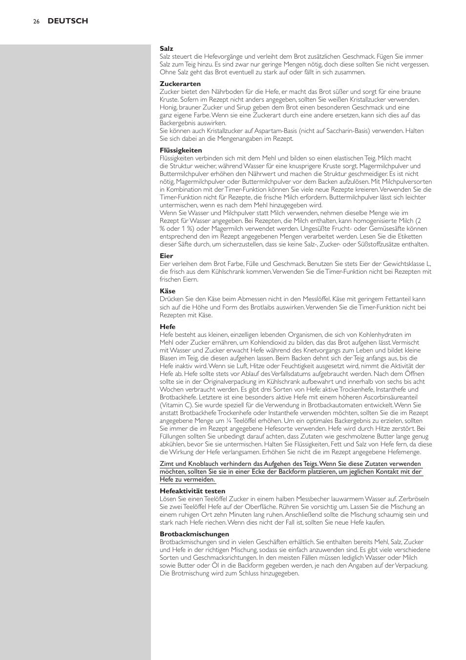 Philips Viva Collection Brotbackautomat User Manual | Page 26 / 120