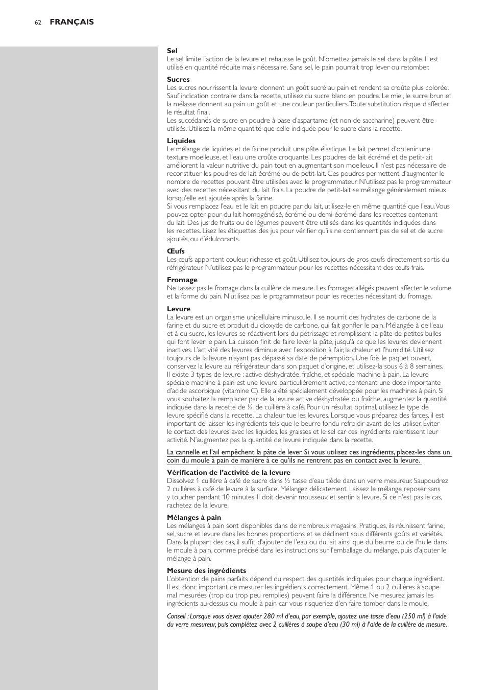Philips Viva Collection Brotbackautomat User Manual | Page 62 / 120