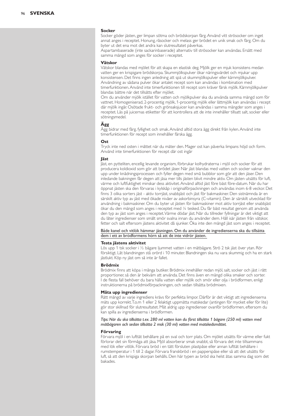 Philips Viva Collection Brotbackautomat User Manual | Page 96 / 120