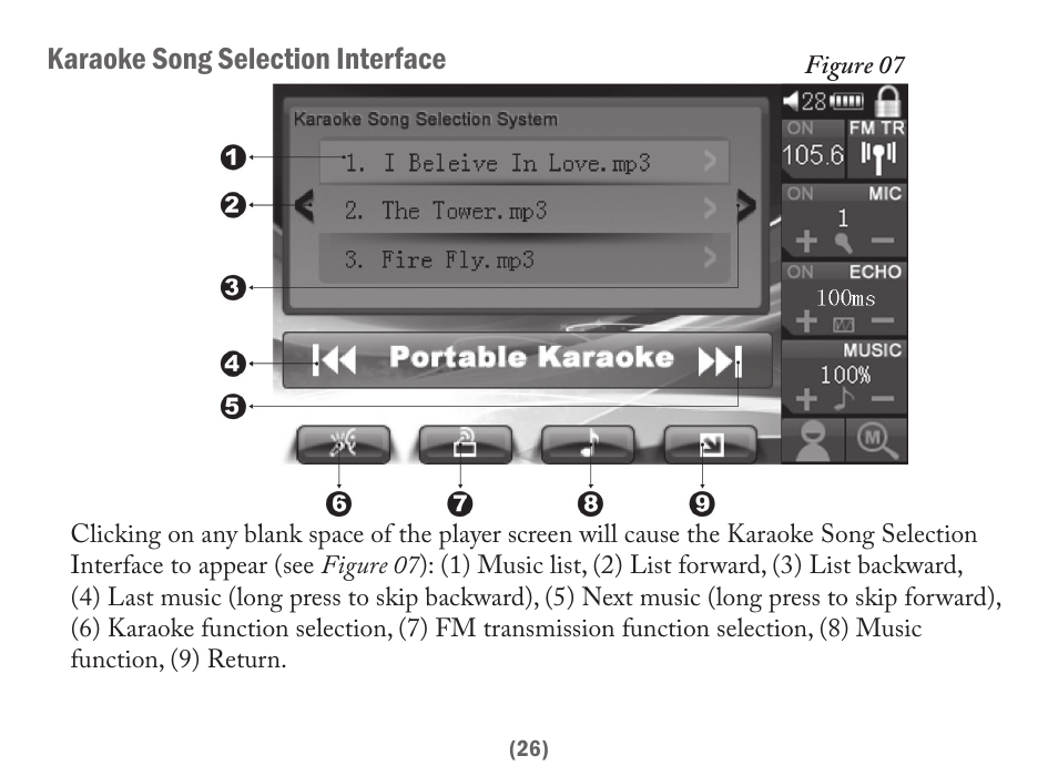 Karaoke song selection interface | Acesonic PK-6000 User Manual | Page 26 / 46