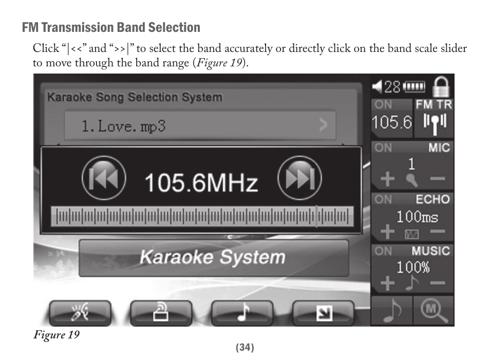 Fm transmission band selection | Acesonic PK-6000 User Manual | Page 34 / 46