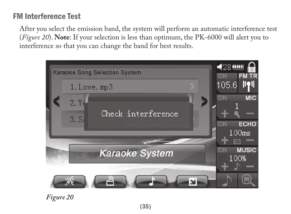 Fm interference test | Acesonic PK-6000 User Manual | Page 35 / 46