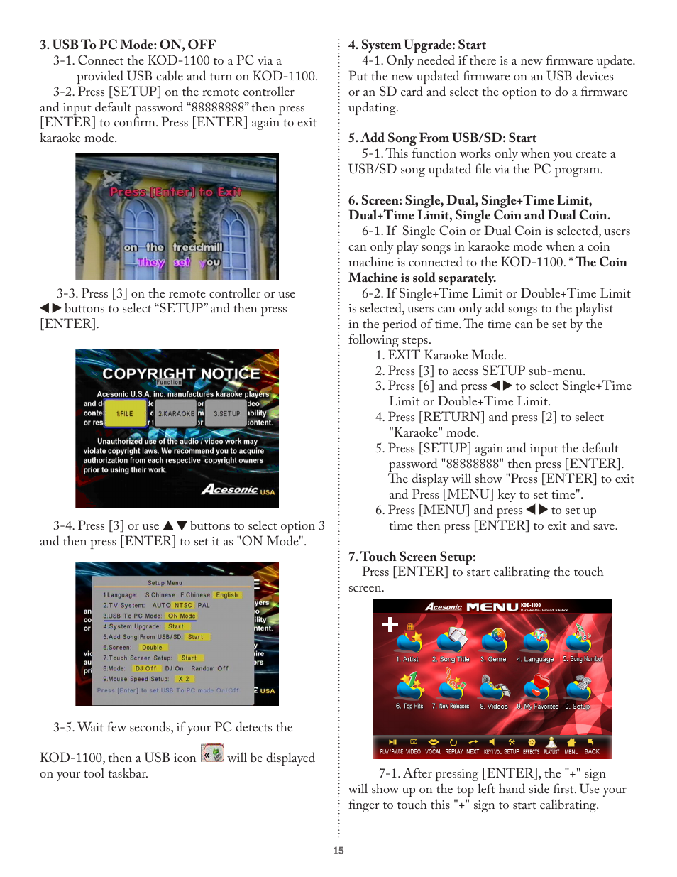 Acesonic KARAOKE-ON-DEMAND KOD-1100 User Manual | Page 15 / 23