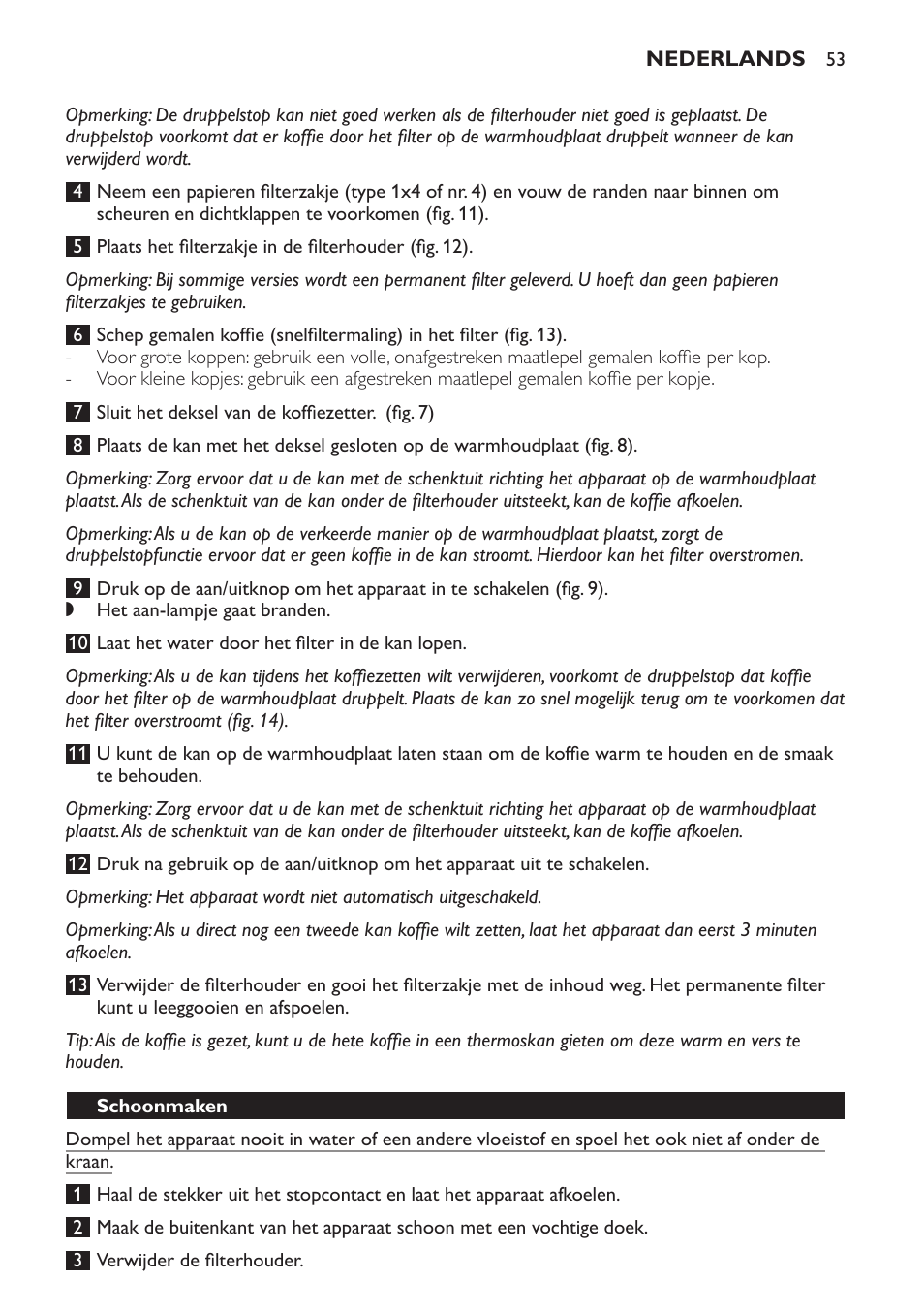 Schoonmaken | Philips Daily Collection Kaffeemaschine User Manual | Page 53 / 80