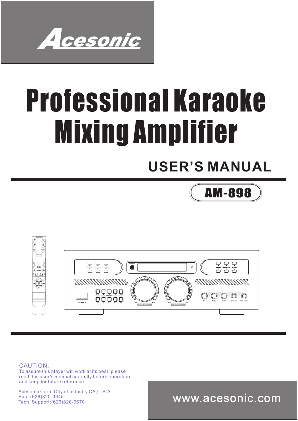 Acesonic AM-898 User Manual | 22 pages