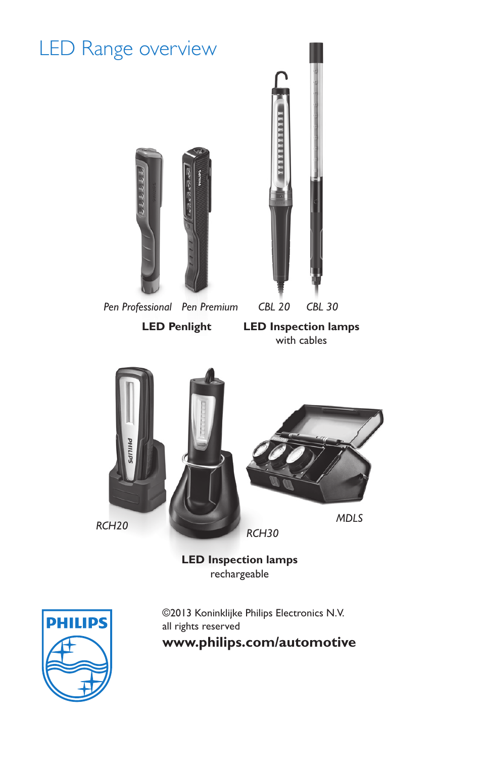 Led range overview | Philips LED Inspection lamps CBL30 User Manual | Page 6 / 6