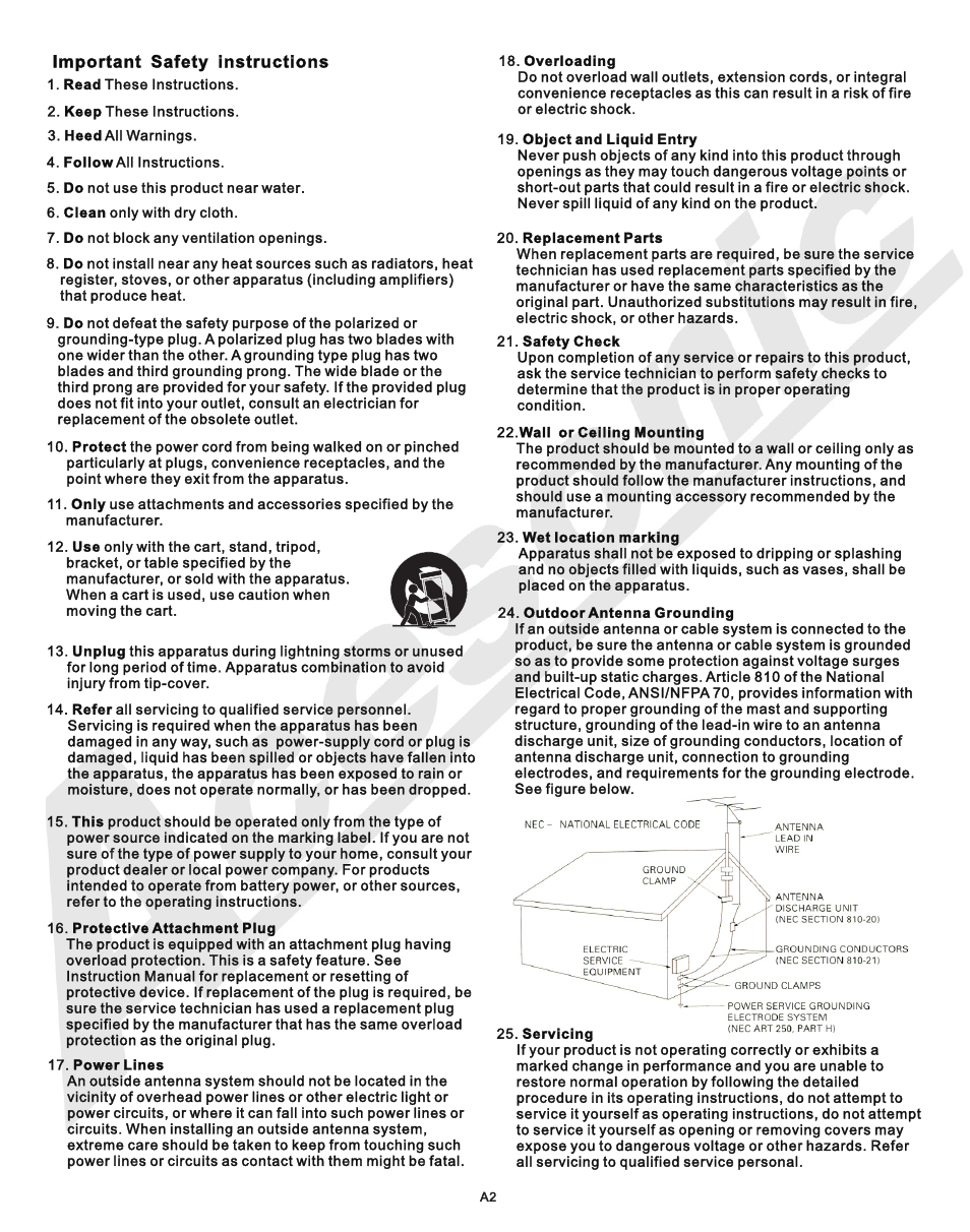 Acesonic MULTI-FUNCTION KARAOKE PLAYER DGX-210 User Manual | Page 3 / 22