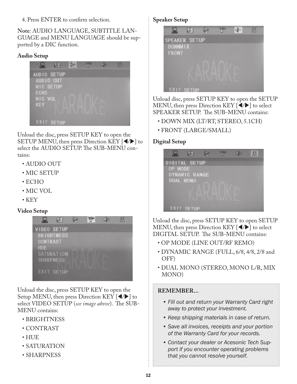 Acesonic ROADWIZ PK-1290 User Manual | Page 12 / 20